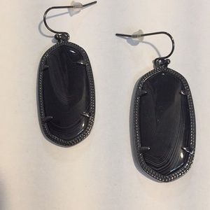 Kendra Scott Elle earrings black banded agate